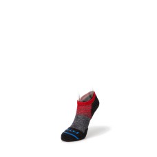 FITS Light Runner Low Rise Socks, Charcoal/Red, M