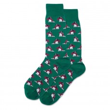 Hotsox Men's Holiday Dog Socks 1 Pair, Green, Men's 8.5-12 Shoe