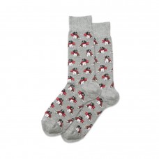 Hotsox Men's Holiday Dog Socks 1 Pair, Grey Heather, Men's 8.5-12 Shoe