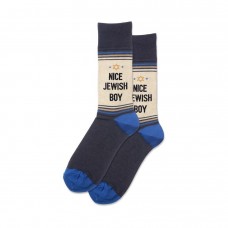 Hotsox Men's Nice Jewish Boy Socks 1 Pair, Denim Heather, Men's 8.5-12 Shoe