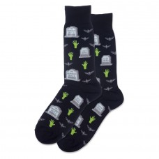 Hotsox Men's Gravestones Socks 1 Pair, Black, Men's 8.5-12 Shoe
