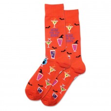 Hotsox Men's Here For The Boos Socks 1 Pair, Bright Orange, Men's 8.5-12 Shoe