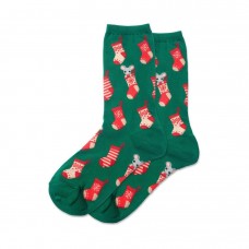 Hotsox Women's Christmas Stocking Mouse Socks 1 Pair, Green, Women's 4-10 Shoe