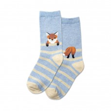 Hotsox Kid's Fox Stripe Socks 1 Pair, Blue Heather, Medium/Large