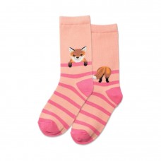 Hotsox Kid's Fox Stripe Socks 1 Pair, Blush, Small/Medium