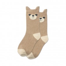 Hotsox Kid's Teddy Bear Socks 1 Pair, Hemp Heather, Small/Medium