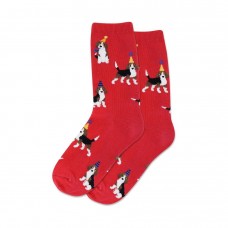 Hotsox Kid's Party Beagle Socks 1 Pair, Red, Large/X-Large