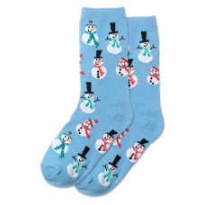 Hotsox Kid's Snowmen Socks 1 Pair, Light Blue, Small/Medium