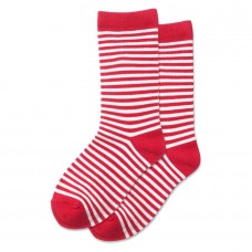 Hotsox Kid's Holiday Stripe Socks 1 Pair, Red, Large/X-Large