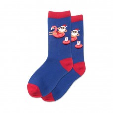 Hotsox Kid's Pool Float Santa Socks 1 Pair, Royal, Small/Medium