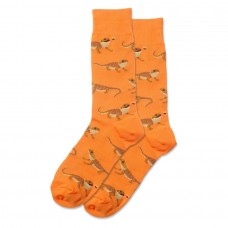 Hotsox Men's Lizard Socks 1 Pair, Orange, Men's 8.5-12 Shoe