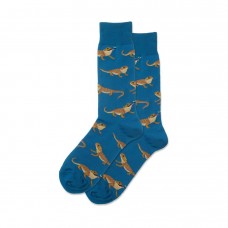 Hotsox Men's Lizard Socks 1 Pair, Teal, Men's 8.5-12 Shoe