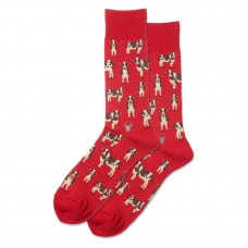 Hotsox Men's Cow Herd Socks 1 Pair, Red, Men's 8.5-12 Shoe