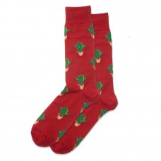 Hotsox Men's Cactus Socks 1 Pair, Red, Men's 8.5-12 Shoe