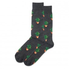 Hotsox Men's Cactus Socks 1 Pair, Charcoal Heather, Men's 8.5-12 Shoe