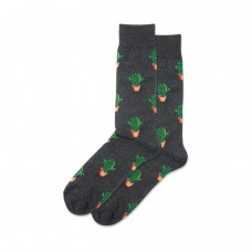 Hotsox Men's Cactus Socks 1 Pair, Charcoal Heather, Men's 8.5-12 Shoe