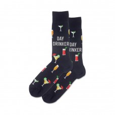 Hotsox Men's Day Drinker Socks 1 Pair, Black, Men's 8.5-12 Shoe