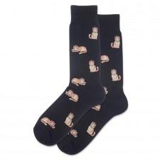 Hotsox Men's Fancy Cat Socks 1 Pair, Black, Men's 8.5-12 Shoe