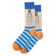 Hotsox Men's Eye Chart Socks 1 Pair, Natural Melange, Men's 8.5-12 Shoe