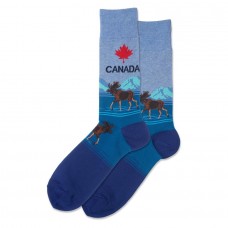 Hotsox Men's Canada Socks 1 Pair, Blue Heather, Men's 8.5-12 Shoe