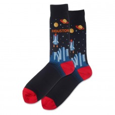 Hotsox Men's Houston Socks 1 Pair, Black, Men's 8.5-12 Shoe