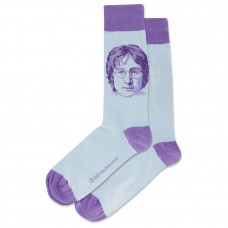 Hotsox Men's John Lennon Portrait Socks 1 Pair, Light Blue, Men's 8.5-12 Shoe
