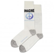 Hotsox Men's John Lennon Imagine Socks 1 Pair, Natural, Men's 8.5-12 Shoe