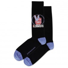 Hotsox Men's John Lennon Peace Socks 1 Pair, Black, Men's 8.5-12 Shoe