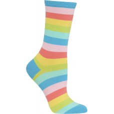 HotSox Womens Stripe Socks, Light Blue, 1 Pair, Womens Shoe 4-10