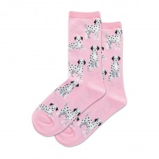 Hotsox Women's Dalmatian Crew Socks 1 Pair, Pink , Women's 9-11