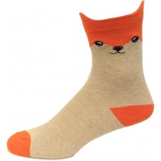 Hot Sox Kid's Fox Crew Sock 1 Pair, Natural Melange, Medium/Large