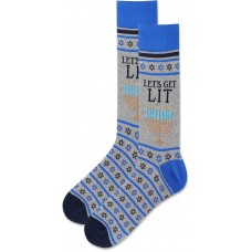 HotSox Men's Let's Get Lit Socks 1 Pair, Grey Heather, Men's 10-13 Shoe