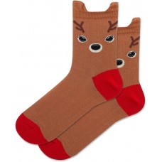 HotSox Women's Reindeer Anklet Socks 1 Pair, Assorted, Women's 9-11 Shoe
