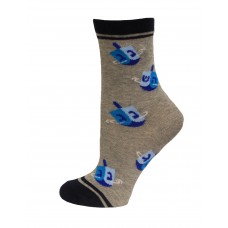 Hot Sox Kid's Dreidel Crew Sock 1 Pair, Natural Melange, Medium/Large