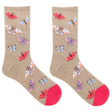 HotSox Women's Moth Socks 1 Pair, Hemp Heather, Women's 9-11 Shoe