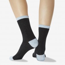 Hot Sox Women's Floral Texture Crew Socks 1 Pair, Black, Women's 4-10 Shoe