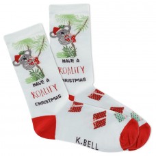 K.Bell Women's Koality Christmas Crew Socks 1 Pair, Light Blue, Women's 4-10 Shoe