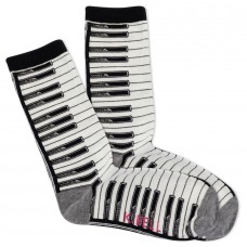 K.Bell Women's Piano Crew Socks 1 Pair, Ivory, Women's 4-10 Shoe