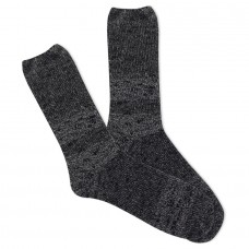 K.Bell Women's Slub Marl Crew Socks 1 Pair, Black Marl, Women's 4-10 Shoe