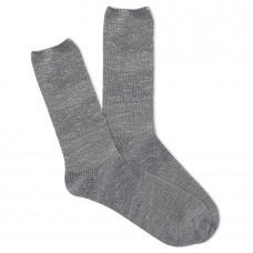 K.Bell Women's Slub Marl Crew Socks 1 Pair, Oxford Grey Marl, Women's 4-10 Shoe