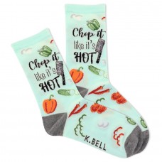 K.Bell Women's Chop It Crew Socks 1 Pair, Aqua, Women's 4-10 Shoe