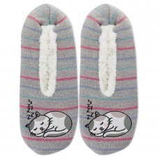 K. Bell Sleeping Kitty Cozy Slippers 1 Pair, Grey Heather, Medium/Large
