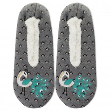K. Bell Peacock Cozy Slippers 1 Pair, Charcoal Heather, Medium/Large