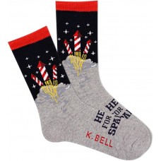 K. Bell Women's Sparks Crew, Medium Grey Heather, Women's Shoe 9-11, 1 Pair