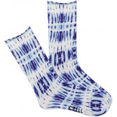 K. Bell Women's Printed Roll Top Sock, Blue Multi, Women's Shoe 9-11, 1 Pair