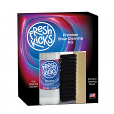 Fresh Kicks Shoe Cleaner Kit - Fabric Cleaner for Leather, Whites, and Canvas Sneakers - 4 oz. Bottle and Brush