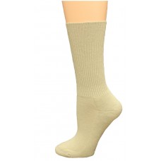 Carolina Ultimate Diabetic Non-Binding Tube Crew Socks 2 Pair, Khaki, Women's 6-9