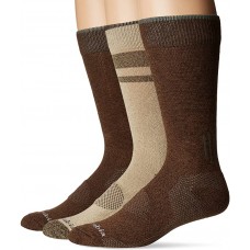 Columbia Balance Point Cotton Crew Sock 3 Pair, M10-13, Khaki/Brown