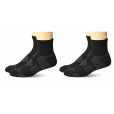 Columbia Balance Point Quarter Sport Sock 2 Pair, M10-13, Black