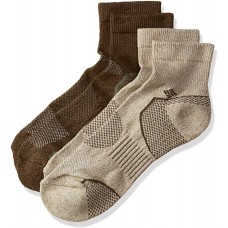 Columbia Balance Point Quarter Sport Sock 2 Pair, M10-13, Khaki-Brown